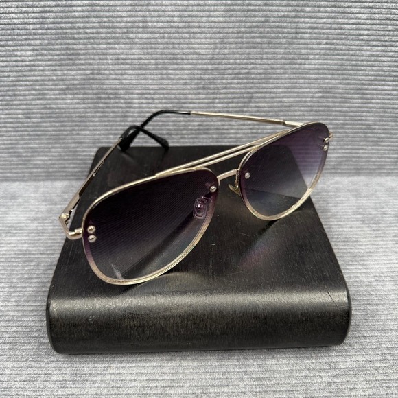 VIVIENFANG Accessories - VIVIENFANG Oversized Aviator Sunglasses Gold Tone Metal Frame Gradient Lens Y2K